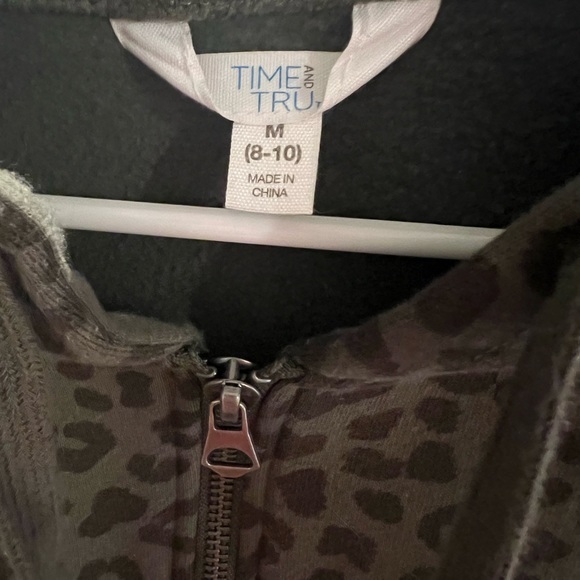 Olive Leopard 3/4 Zip Hoodie - Picture 3 of 4